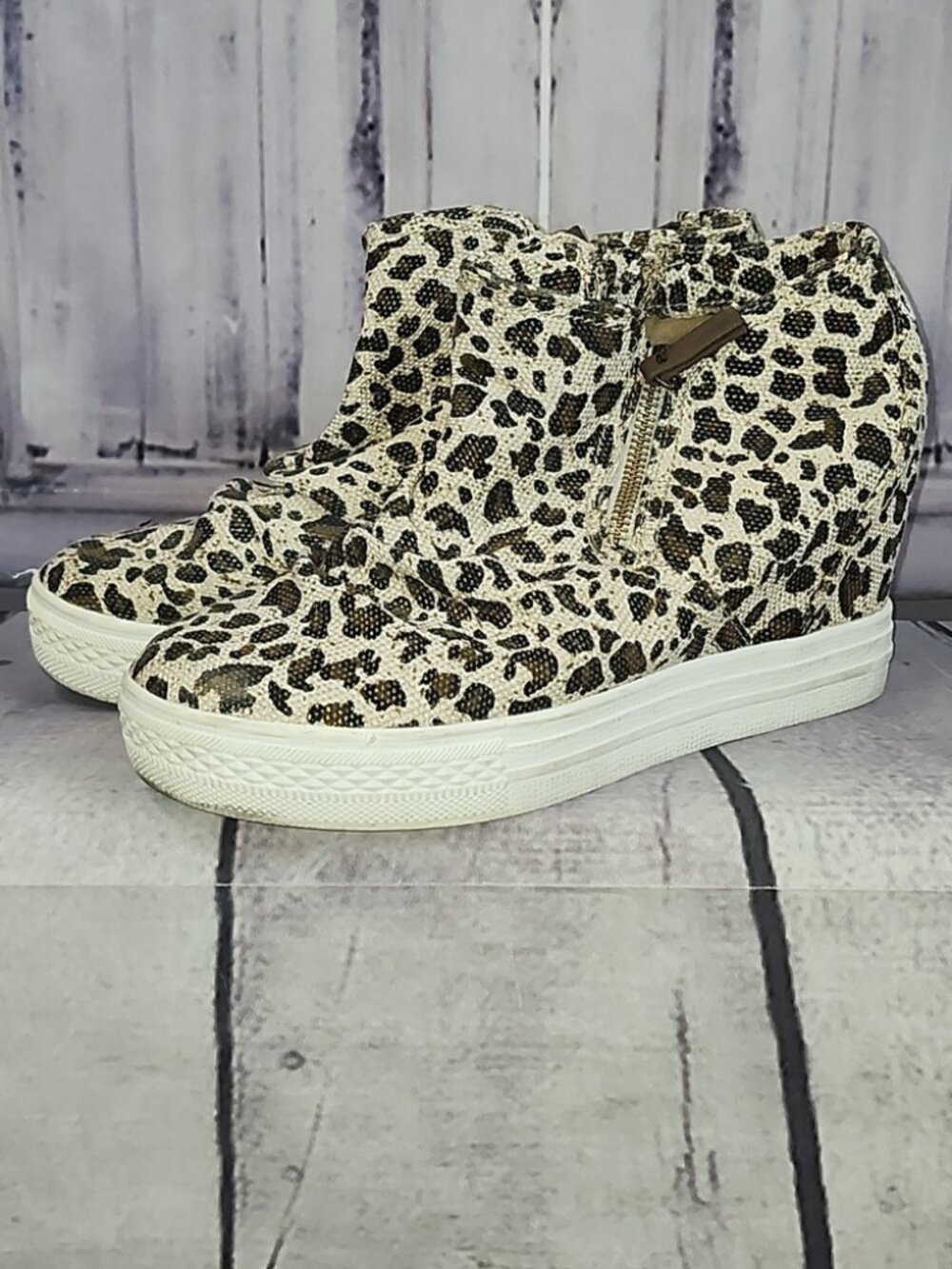 Not Rated Animal Print Wedge Sneakers